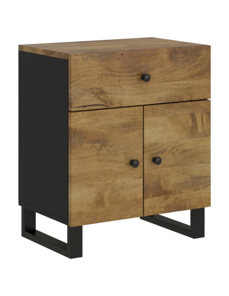Comodino 50x33x60cm Legno Massello di Mango e Legno Multistrato