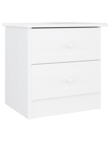 Comodino ALTA Bianco 41x35x41 cm in Legno Massello di Pino