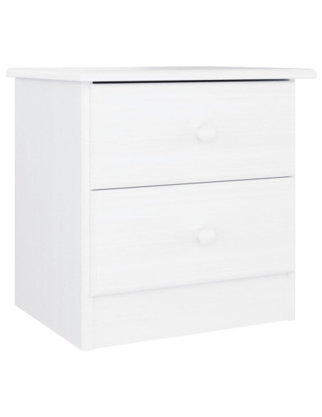 Comodino ALTA Bianco 41x35x41 cm in Legno Massello di Pino