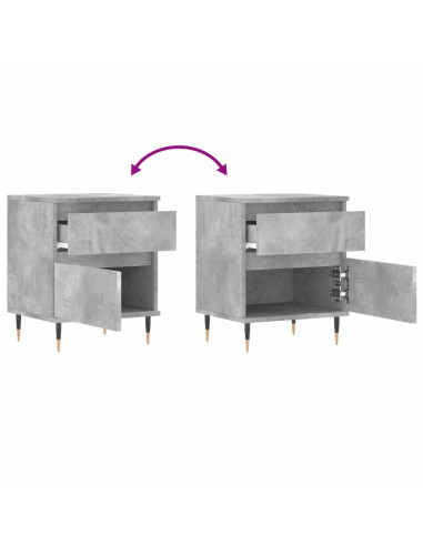 Comodini 2pz Grigio Cemento 40x35x50 cm in Legno Multistrato