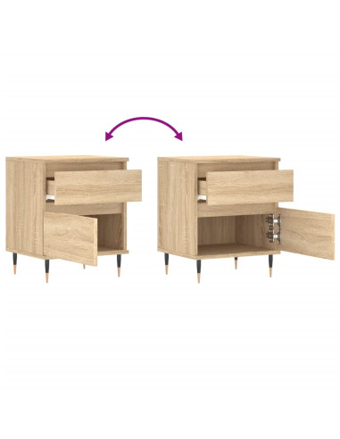 Comodini 2pz Rovere Sonoma 40x35x50 cm in Legno Multistrato
