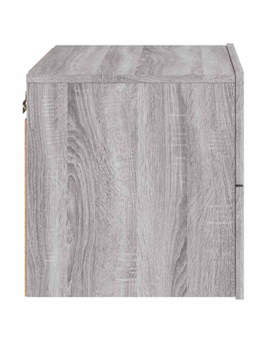 Comodini a Parete con luci LED 2 pz Grigio Sonoma