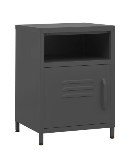 Comodino Antracite 35x35x51 cm in Acciaio