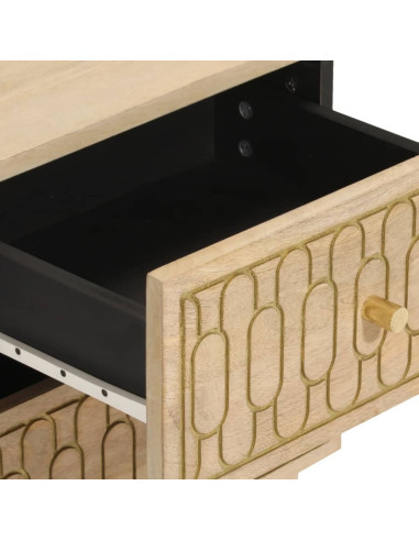 Comodini 2pz 40x33x46 cm in Legno Massello di Mango