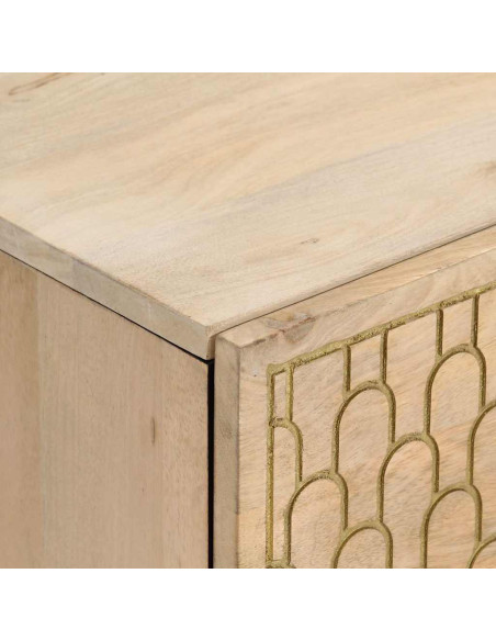 Comodini 2pz 40x33x46 cm in Legno Massello di Mango