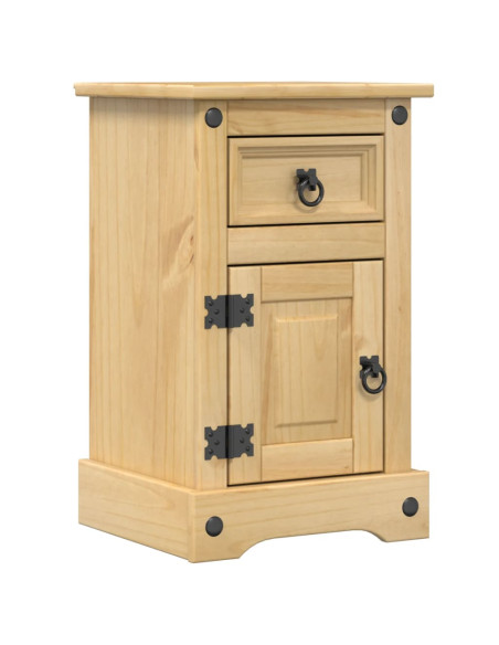 Comodino Corona 35x32,5x58 cm in Legno Massello di Pino