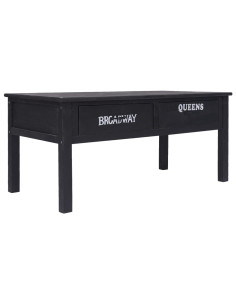 Tavolino da Salotto Nero 100x50x45 cm in Legno 2