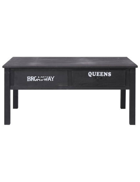 Tavolino da Salotto Nero 100x50x45 cm in Legno