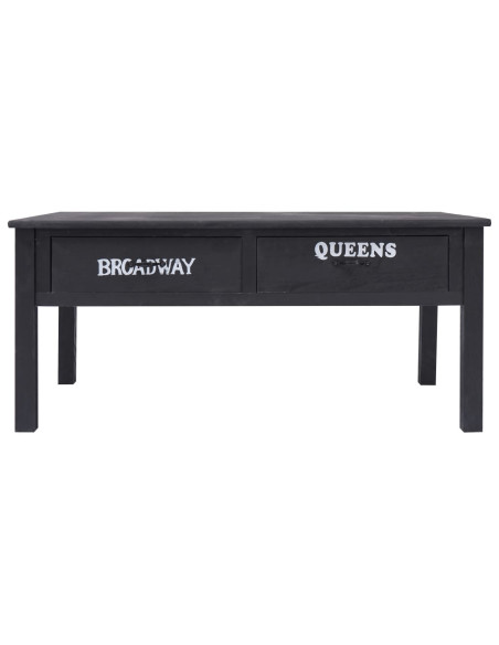 Tavolino da Salotto Nero 100x50x45 cm in Legno