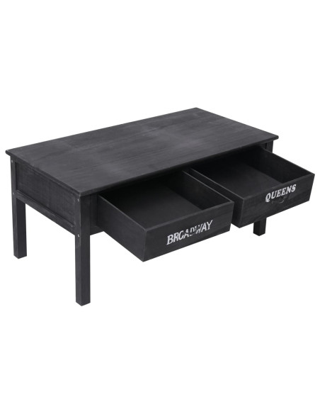 Tavolino da Salotto Nero 100x50x45 cm in Legno