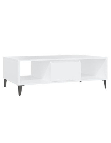 Tavolino da Salotto Bianco 103,5x60x35 cm in Legno Multistrato
