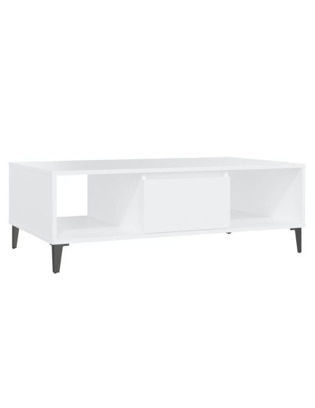 Tavolino da Salotto Bianco 103,5x60x35 cm in Legno Multistrato