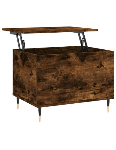 Tavolino da Salotto Rovere Fumo 60x44,5x45 cm Legno Multistrato