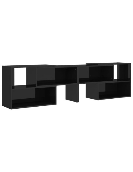 Mobile Porta TV Nero Lucido 149x30x52 cm in Legno Multistrato