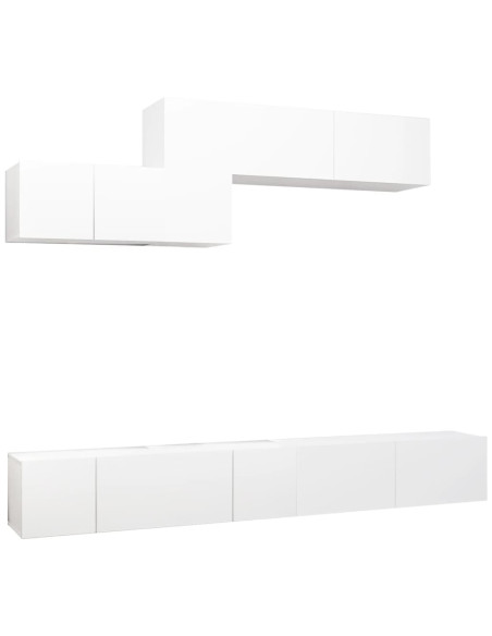 Set di Mobili Porta TV 6 pz Bianco in Legno Multistrato