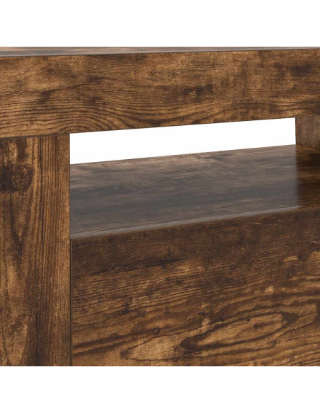 Mobile Porta TV con Luci LED Rovere Fumo 120x35x40 cm