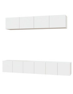 Set di Mobili Porta TV 5 pz Bianco in Legno Multistrato