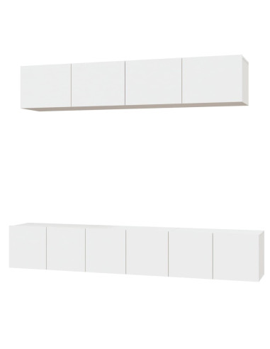 Set di Mobili Porta TV 5 pz Bianco in Legno Multistrato