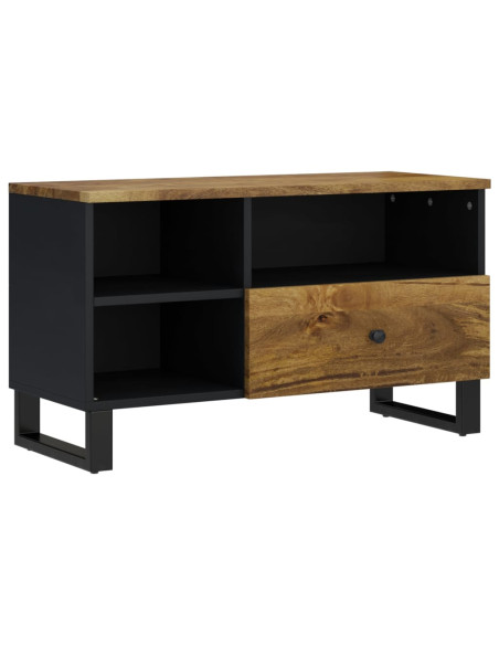 Mobile TV 80x33x46cm Legno Massello Mango e Legno Multistrato