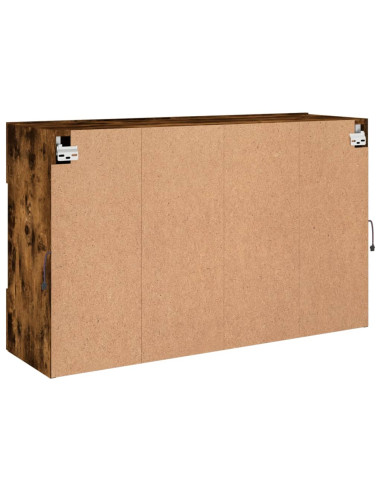 Mobile TV a Parete con Luci LED Rovere Fumo 98,5x30x60,5 cm