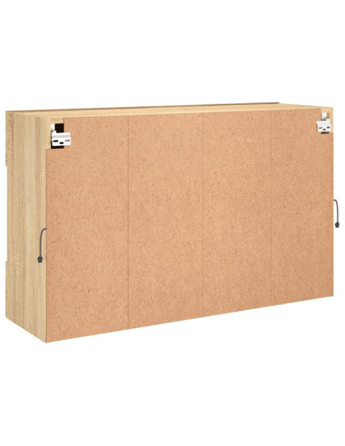 Mobile TV a Parete con Luci LED Rovere Sonoma 98,5x30x60,5 cm