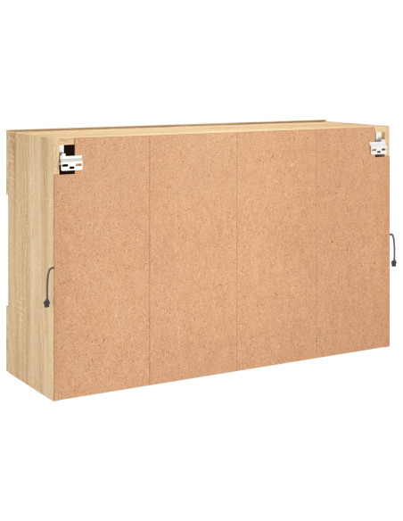 Mobile TV a Parete con Luci LED Rovere Sonoma 98,5x30x60,5 cm