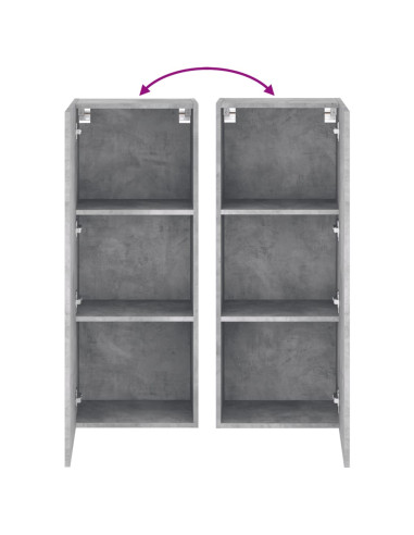 Mobile TV Parete Grigio Cemento 40,5x30x102cm Legno Multistrato