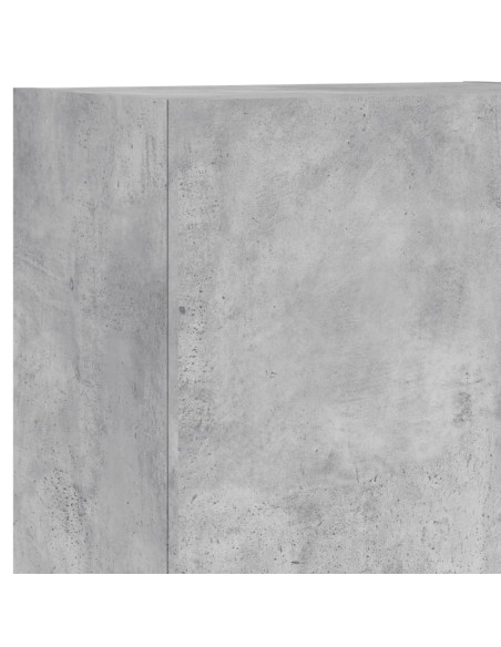 Mobili TV a Muro con LED 5pz Grigio Cemento Legno Multistrato