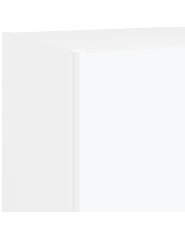 Mobili TV a Muro con LED 5pz Bianchi in Legno Multistrato