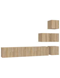 Mobile Porta TV a Parete Rovere Sonoma in Legno Multistrato