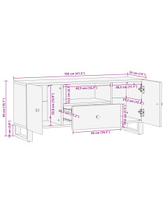 Mobile TV 105x33,5x46cm Legno Massello Recupero e Multistrato