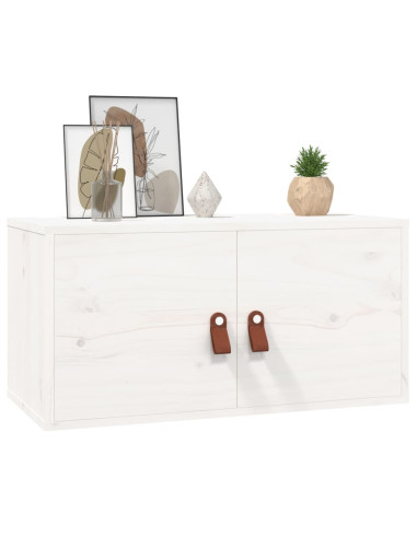 Pensili 2 pz Bianchi 60x30x30 cm in Legno Massello di Pino