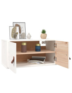 Pensili 2 pz Bianchi 60x30x30 cm in Legno Massello di Pino 2