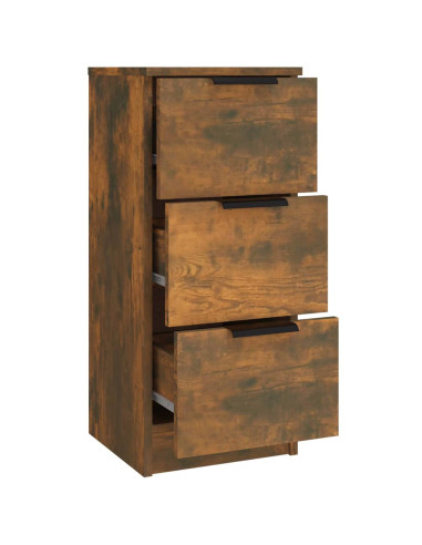 Credenze 3 pz Rovere Fumo in Legno Multistrato