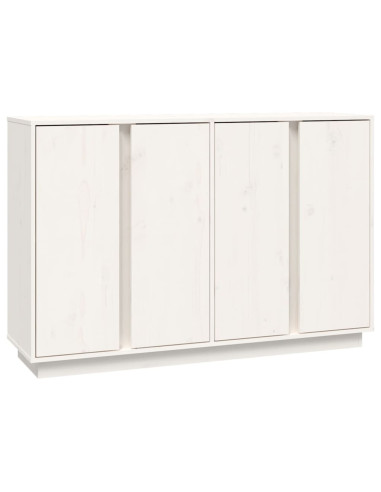 Credenza Bianca 120x35x80 cm in Legno Massello di Pino
