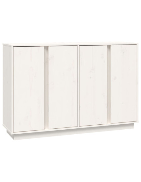 Credenza Bianca 120x35x80 cm in Legno Massello di Pino