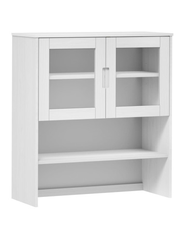 Piano Credenza MOLDE Bianco 90x35x100 cm Legno Massello di Pino