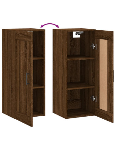Mobile a Parete Rovere Marrone 34,5x34x90 cm Legno Multistrato