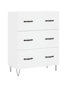 Credenza Bianca 69,5x34x180 cm in Legno Multistrato