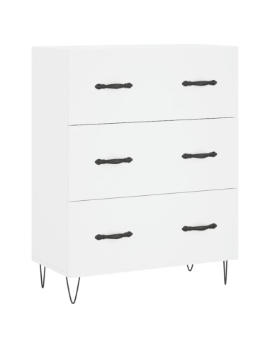 Credenza Bianca 69,5x34x180 cm in Legno Multistrato