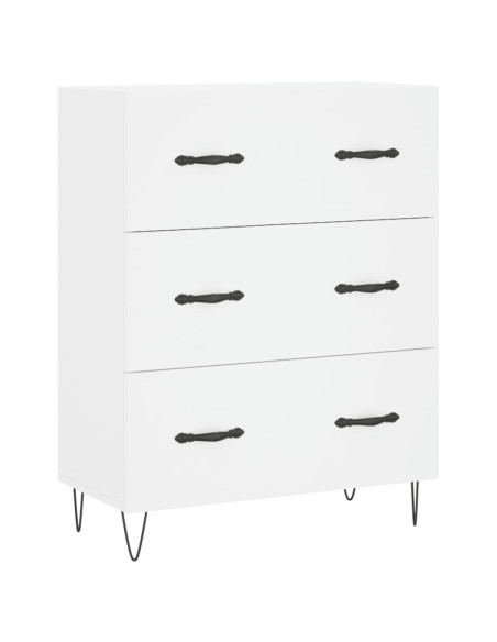 Credenza Bianca 69,5x34x180 cm in Legno Multistrato