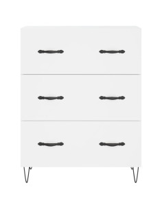 Credenza Bianca 69,5x34x180 cm in Legno Multistrato 2