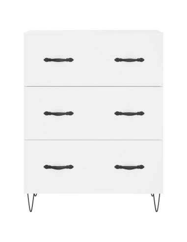 Credenza Bianca 69,5x34x180 cm in Legno Multistrato