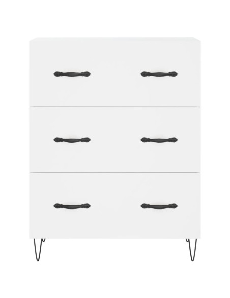 Credenza Bianca 69,5x34x180 cm in Legno Multistrato
