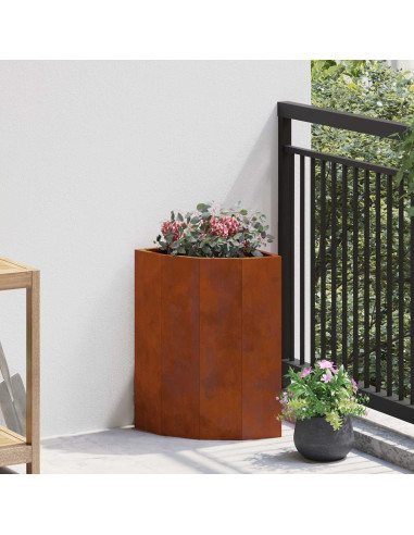 Vaso d'angolo Ruggine 30 x 30 x 50 cm acciaio corten