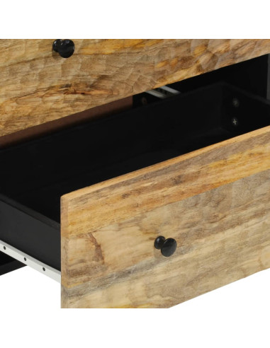 Credenze 2 pz 60x33x75 cm in Legno Massello di Mango