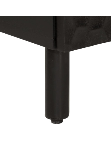 Credenza Nera 60x33x75 cm in Legno Massello di Mango