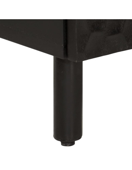 Credenza Nera 60x33x75 cm in Legno Massello di Mango