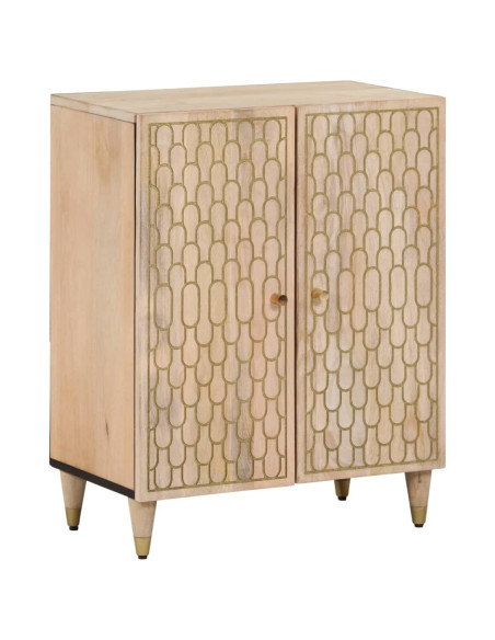 Credenze 3 pz 60x33x75 cm in Legno Massello di Mango