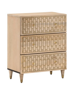 Credenze 3 pz 60x33x75 cm in Legno Massello di Mango 2